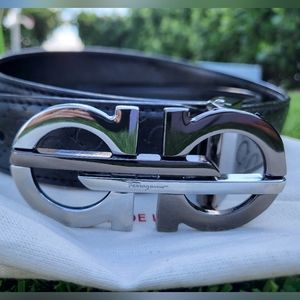 Salvatore Ferragamo Belt Men. Adjustable Size 46 In. black color